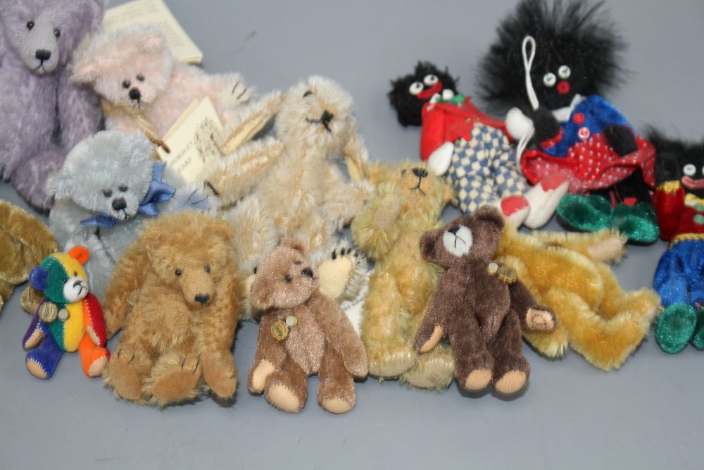 Twelve miniature Teddy Herman, eighteen miniature bears including Mystic Bears, Herman Pawsey & others